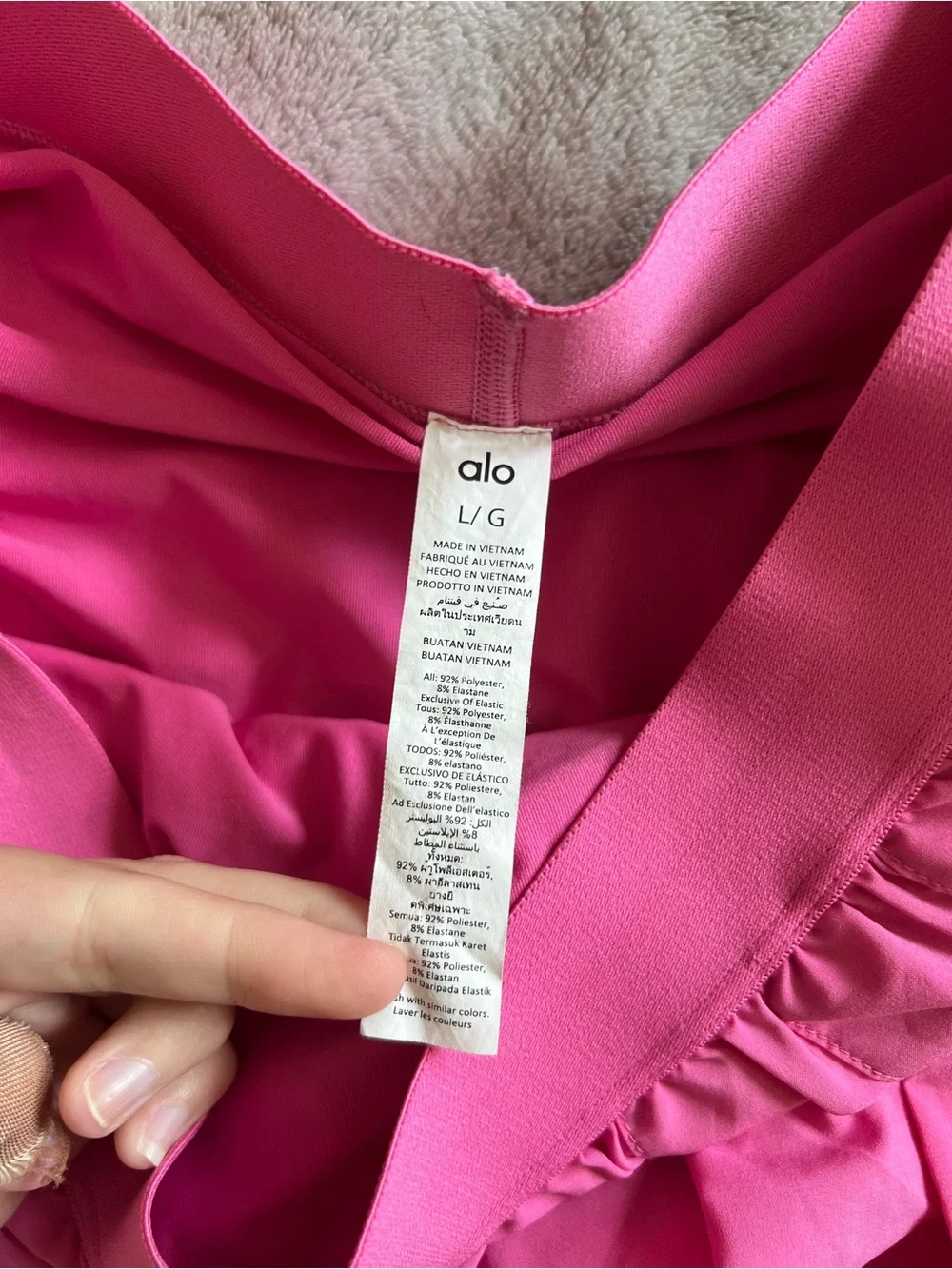 Alo Women’s Pink Varsity Tennis Skirt Large